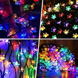 Melique | Solar Flower String Lights with 8 Modes and Multicolour LED for Garden, Patio and Balcony