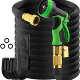 Delvior | Expandable Garden Hose with 10-Function Spray Nozzle, Tangle-Free and Leak-Resistant