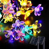 Melique | Solar Flower String Lights with 8 Modes and Multicolour LED for Garden, Patio and Balcony