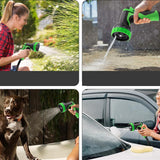 Delvior | Expandable Garden Hose with 10-Function Spray Nozzle, Tangle-Free and Leak-Resistant