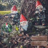 Marain | Military Garden Gnome Statue in Resin with Camouflage Outfit for Garden, Patio and Balcony
