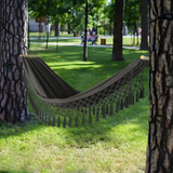 Lavo | Cotton Hammock with Wooden Spreader Bars and Fringe Tassels, 200 kg for Garden and Balcony