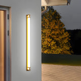 Ena | Gold Linear Outdoor Wall Light with IP65 Rating in Five Lengths for Garden, Villa and Patio