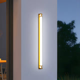 Ena | Gold Linear Outdoor Wall Light with IP65 Rating in Five Lengths for Garden, Villa and Patio