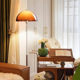 Evelisse | Retro-Inspired Floor Lamp with Amber Dome and Warm Glow