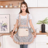 Molixa | Floral Cotton Kitchen Apron with Pockets for Cooking, Baking and Everyday Use