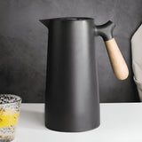 Virexen | Insulated Carafe Stainless Steel Thermal Jug with Wooden Handle for Coffee, Tea and Home Use