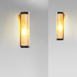 Kelun | Modern Outdoor Wall Light with Ribbed Glass Tube Design and IP65 Rating for Garden and Patio