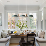 Moryn | Nordic Pendant Light with Multiple Cylinder Shades in Iron and Wood for Dining Rooms