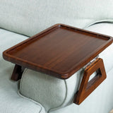 Kedro | Adjustable Bamboo Clip-On Sofa Arm Tray Table for Snacks, Drinks and Laptop Use