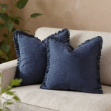 Molven | Cushion Covers Cotton Linen Frill Decorative Pillow Covers for Sofa Living Room and Bedroom