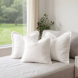 Molven | Cushion Covers Cotton Linen Frill Decorative Pillow Covers for Sofa Living Room and Bedroom
