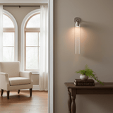 Solvane | Luxury Cylindrical Glass Wall Sconce with GU10 LED Fitting for Modern Interiors