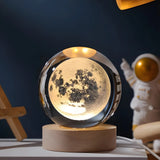 Zarev | Crystal Sphere Lamp with 3D Galaxy Engraving LED Light