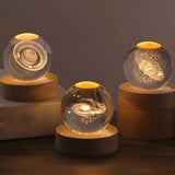 Zarev | Crystal Sphere Lamp with 3D Galaxy Engraving LED Light