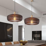 Vireye | Nordic Japanese Wooden Pendant Light with Dome Design for Living Rooms and Dining Areas