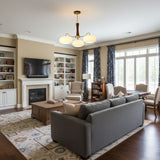 Velmirae | Brass & Wooden Persimmon Chandelier for Elegant Living Rooms