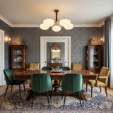 Velmirae | Brass & Wooden Persimmon Chandelier for Elegant Living Rooms