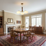 Velmirae | Brass & Wooden Persimmon Chandelier for Elegant Living Rooms