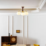 Velmirae | Brass & Wooden Persimmon Chandelier for Elegant Living Rooms