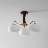 Velmirae | Brass & Wooden Persimmon Chandelier for Elegant Living Rooms