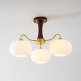 Velmirae | Brass & Wooden Persimmon Chandelier for Elegant Living Rooms