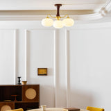 Velmirae | Brass & Wooden Persimmon Chandelier for Elegant Living Rooms