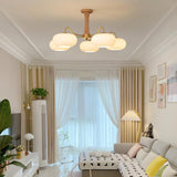 Velmirae | Brass & Wooden Persimmon Chandelier for Elegant Living Rooms