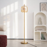Loraya | Sculptural Glass Floor Light with Integrated LED for Living Room Lighting
