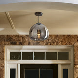 Noraya | Modern Copper Glass Ceiling Light with E27 Fitting for Hallway and Bedroom Lighting