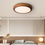 Evarael | Modern Wood Ceiling Light LED Minimalist Flush Mount Lamp for Bedroom and Dining Room