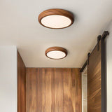 Evarael | Modern Wood Ceiling Light LED Minimalist Flush Mount Lamp for Bedroom and Dining Room