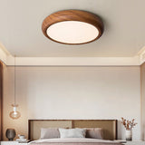 Evarael | Modern Wood Ceiling Light LED Minimalist Flush Mount Lamp for Bedroom and Dining Room