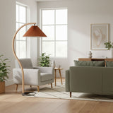 Lumira | Scandinavian Floor Lamp with Beech Wood and Linen Shade