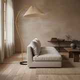 Lumira | Scandinavian Floor Lamp with Beech Wood and Linen Shade