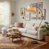 Lumira | Scandinavian Floor Lamp with Beech Wood and Linen Shade