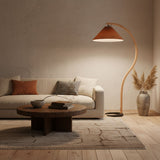 Lumira | Scandinavian Floor Lamp with Beech Wood and Linen Shade