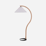 Lumira | Scandinavian Floor Lamp with Beech Wood and Linen Shade