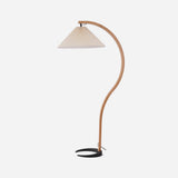 Lumira | Scandinavian Floor Lamp with Beech Wood and Linen Shade
