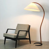 Lumira | Scandinavian Floor Lamp with Beech Wood and Linen Shade