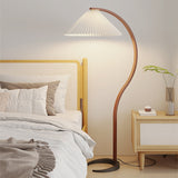Lumira | Scandinavian Floor Lamp with Beech Wood and Linen Shade