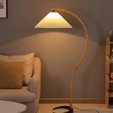 Lumira | Scandinavian Floor Lamp with Beech Wood and Linen Shade