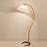 Lumira | Scandinavian Floor Lamp with Beech Wood and Linen Shade