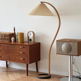 Lumira | Scandinavian Floor Lamp with Beech Wood and Linen Shade