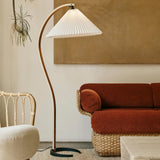 Lumira | Scandinavian Floor Lamp with Beech Wood and Linen Shade