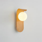 Lumirae | Modern Wood Effect Wall Light with Frosted Globe for Bathroom and Bedroom Lighting