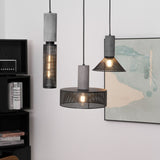 Virexo | Industrial Concrete Pendant Light with Cylindrical Cement Shade for Modern Interiors
