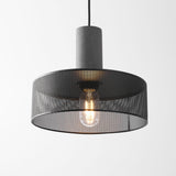 Virexo | Industrial Concrete Pendant Light with Cylindrical Cement Shade for Modern Interiors