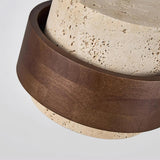 Arluna | Travertine Pendant Light with Walnut Wood Detail for Modern Ambient Lighting