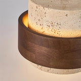 Arluna | Travertine Pendant Light with Walnut Wood Detail for Modern Ambient Lighting